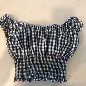 Black and white checkered top
